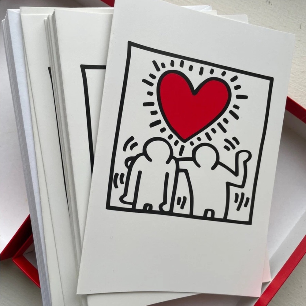 Keith Haring Box of Cards Love Heart Whitney Set Art Couple Wedding Blank